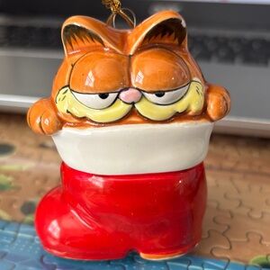 Vintage Garfield Ceramic Cat Ornament